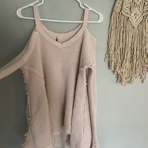 Pink sweater w straps from Free People